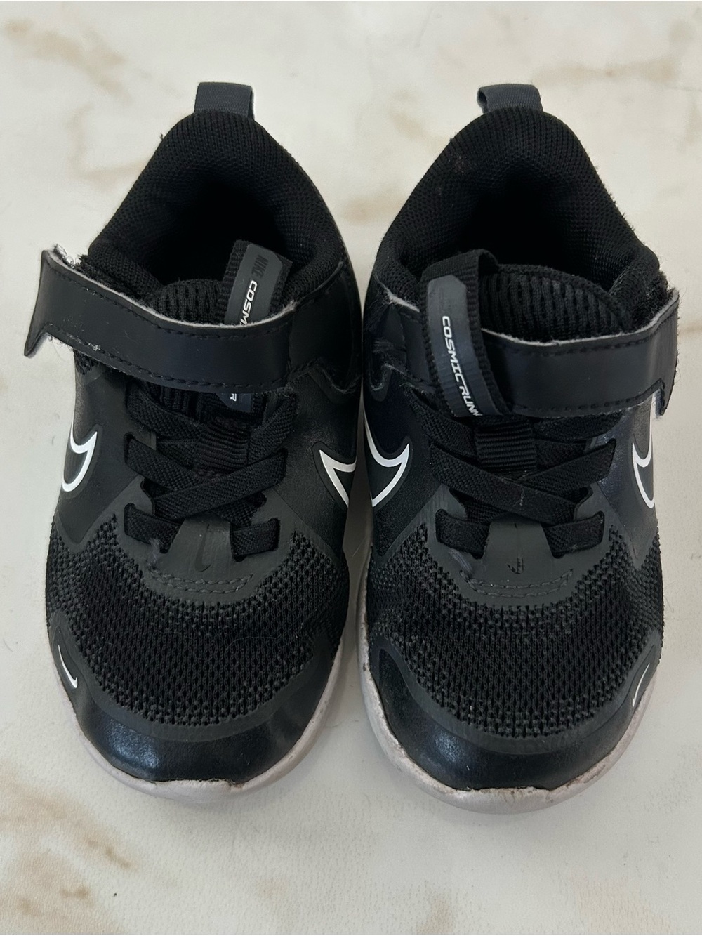 Nike Black Kids Sneakers with White Swoosh
